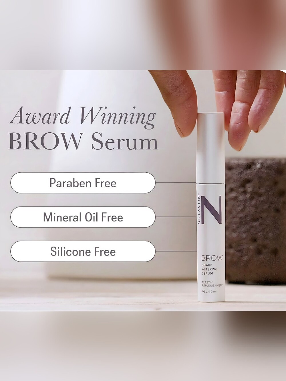 NWB! NULASTIN Brow Shape Altering Serum- 0.1 FL. OZ/3 ML-AWARD WINNING